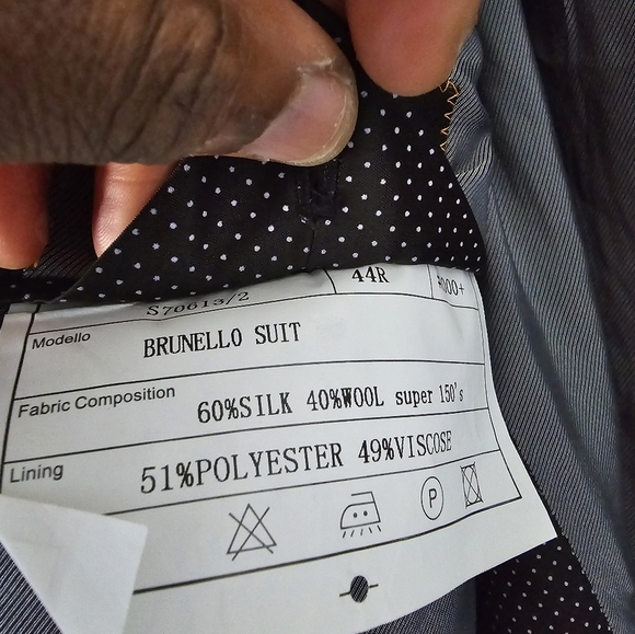 Tiglio Luxe Blazer Sports Coat Men 44R Black Silk Wool Italian 2button - Picture 9 of 12